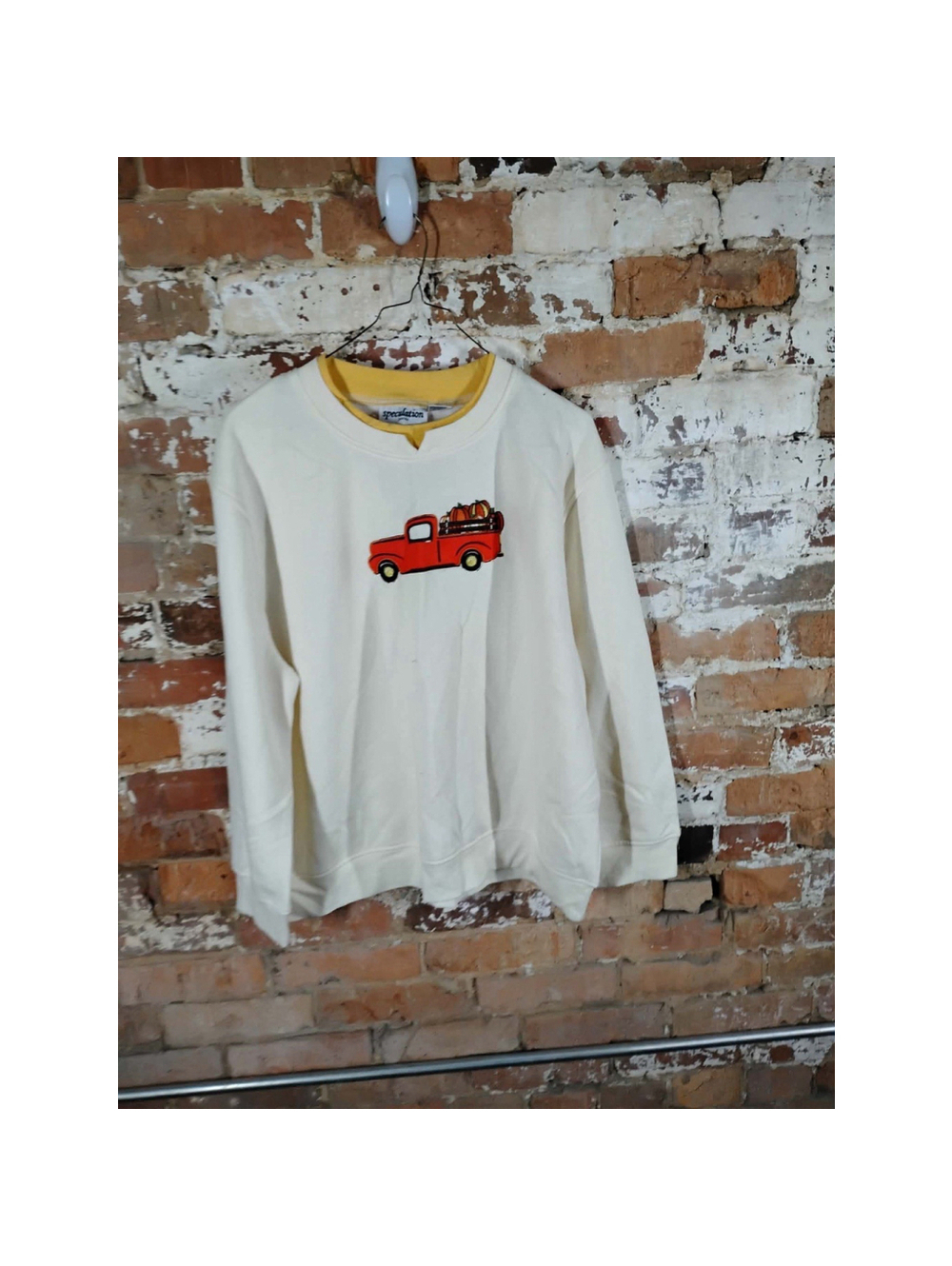 Vtg Speculation Woman Sweatshirt Sz PXL Embroidered Pumpkin Autumn